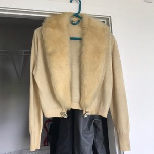 💫Vintage fur cardigan